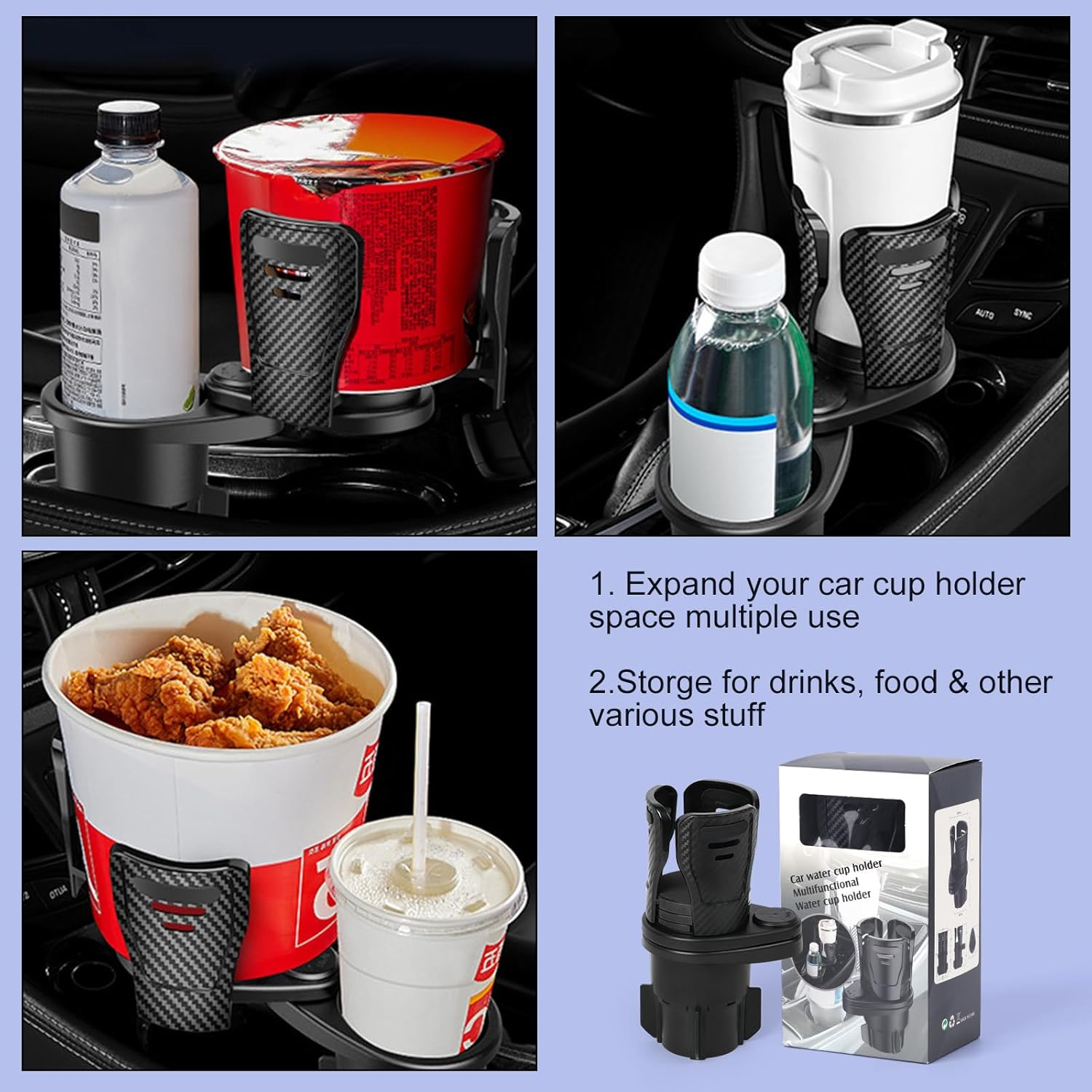 Porta Vaso Expandible 2 en 1 - Adaptador Universal para Auto